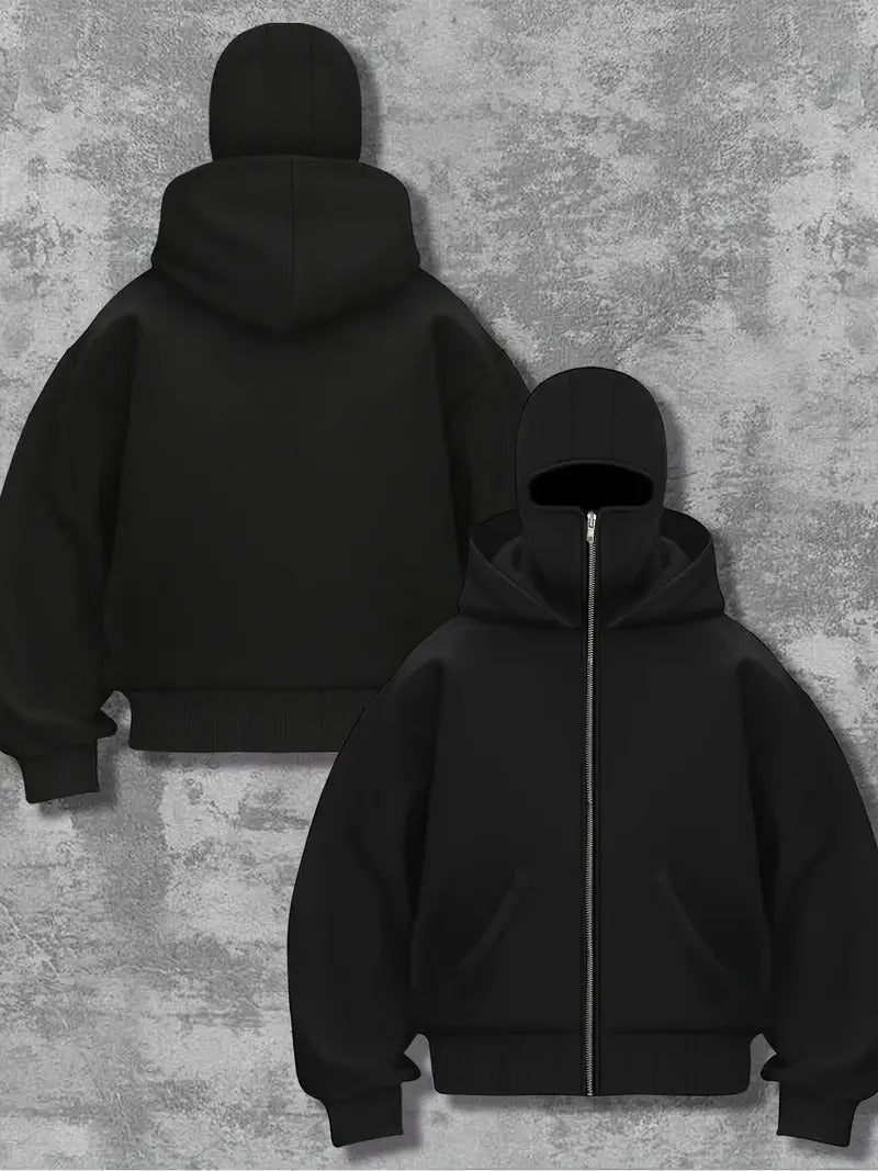 Premium Cotton BALACLAVA HOODIE LIMITED BLACK
