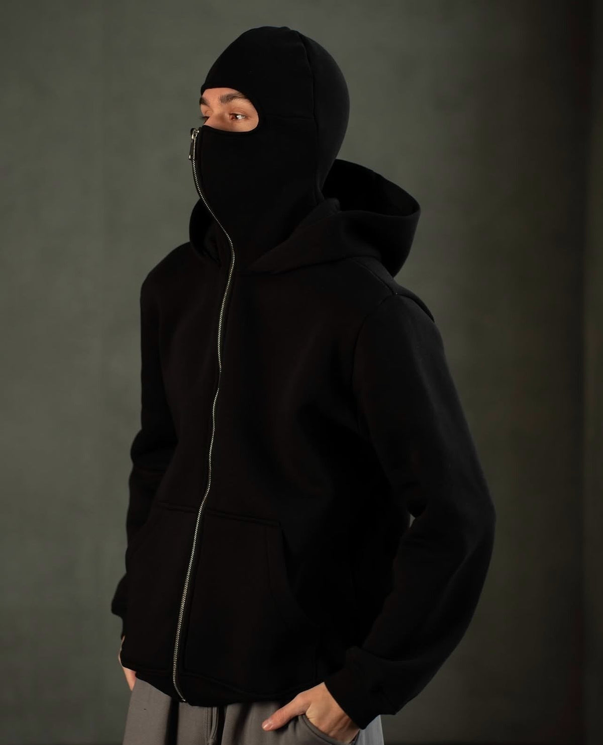 Premium Cotton BALACLAVA HOODIE LIMITED BLACK